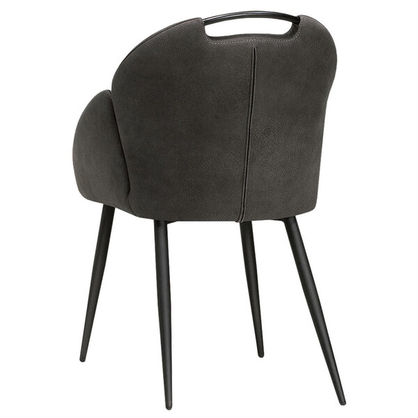 Stoelen | BELIZE | Microvezel/Metaal | Moss | Zwarte Poten | Indoor | 2 Stuks | 550x600x880(h)mm