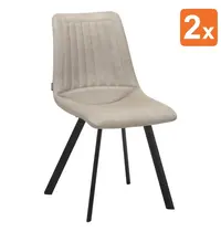 HC Stoelen | PLUTO | Microvezel/Metaal | Sand | Zwarte Poten | Indoor | 2 Stuks | 470x660x860(h)mm 
