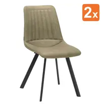 HC Stoelen | PLUTO | Microvezel/Metaal | Thyme | Zwarte Poten | Indoor | 2 Stuks | 590x650x855(h)mm 