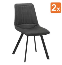 HC Stoelen | PLUTO | Microvezel/Metaal | Anthracite | Zwarte Poten | Indoor | 2 Stuks | 470x660x860(h)mm 
