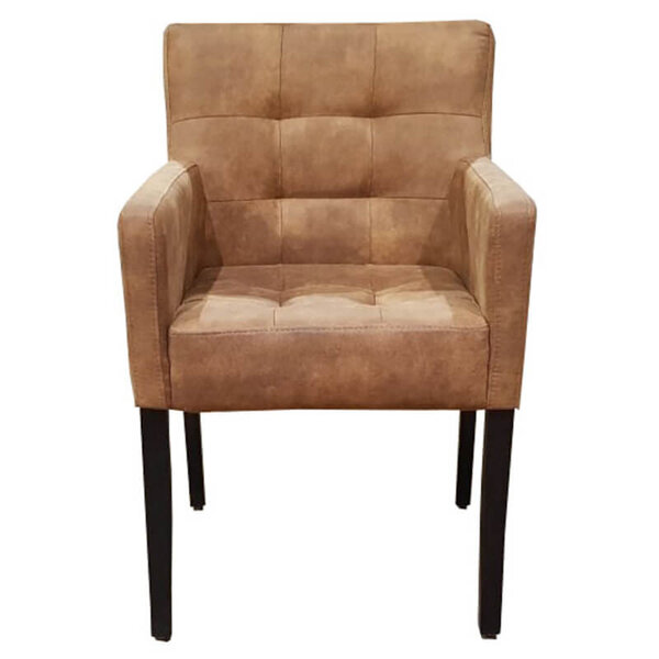Stoel | DEX | Microvezel/Hout | Cognac | Wengé Poten | Indoor | 530x500x880(h)mm