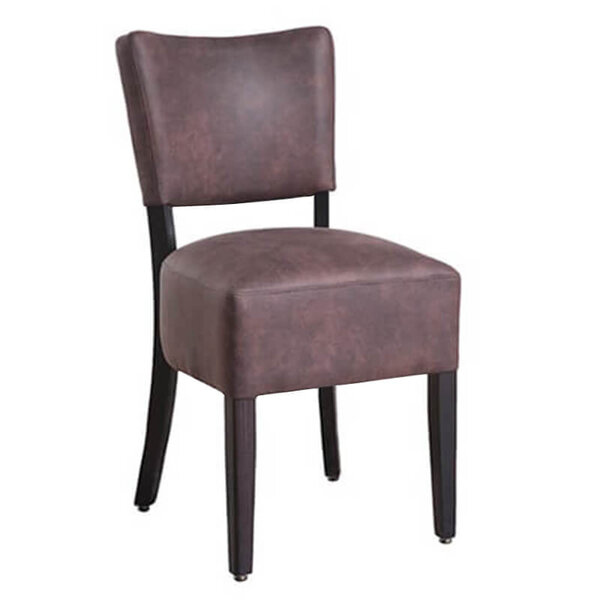 Stoel | TARA | Microvezel/Hout | Brown | Wengé Frame | Indoor | 430x560x830(h)mm