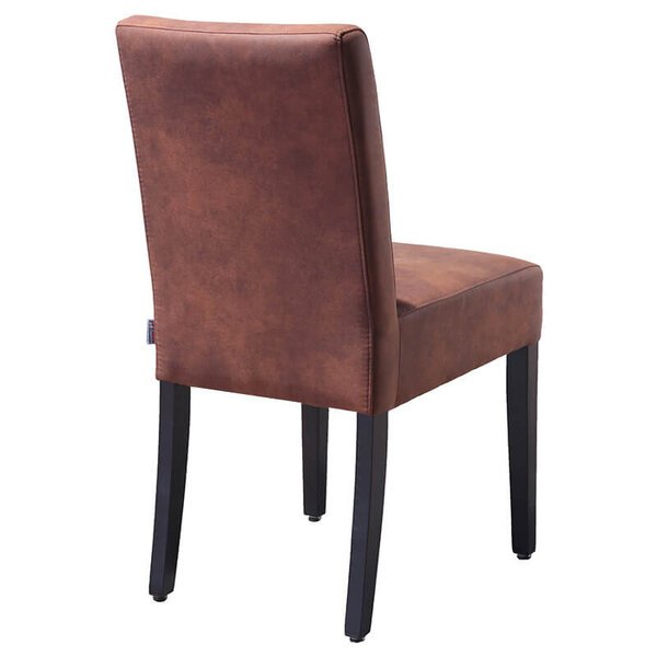 Stoel | MABEL | Microvezel/Hout | Cognac | Wengé Poten | Indoor | 430x590x900(h)mm