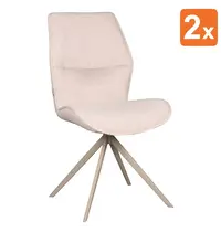 HC Stoelen | CARO | Bouclé/Metaal | Naturel | Poederroze Poten | Indoor | 2 Stuks | 480x640x910(h)mm