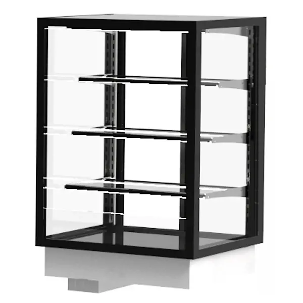 Drop-In Warmhoudvitrine | INTEGRA | Zwart | 60°C/70°C | Geventileerd | 4 Niveaus | Zelfbediening | 0.53kW (230V) | 600x600x815/980(h)mm