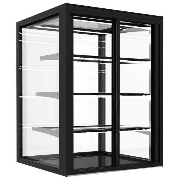 Neutrale Vitrine | INTEGRA | Zwart | 4 Niveaus | 600x600x815(h)mm