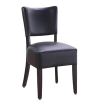 HC Stoel | MEGAN | Kunstleer/Hout | Black | Wengé Frame | Indoor | 430x560x830(h)mm 