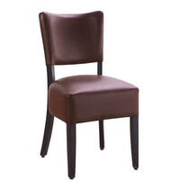 HC Stoel | MEGAN | Kunstleer/Hout | Brown | Wengé Frame | Indoor | 430x560x830(h)mm 