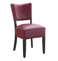 HC Stoel | MEGAN | Kunstleer/Hout | Bordeaux | Wengé Frame | Indoor | 430x560x830(h)mm 