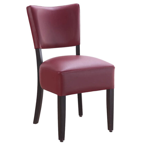 Stoel | MEGAN | Kunstleer/Hout | Bordeaux | Wengé Frame | Indoor | 430x560x830(h)mm