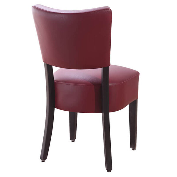 Stoel | MEGAN | Kunstleer/Hout | Bordeaux | Wengé Frame | Indoor | 430x560x830(h)mm