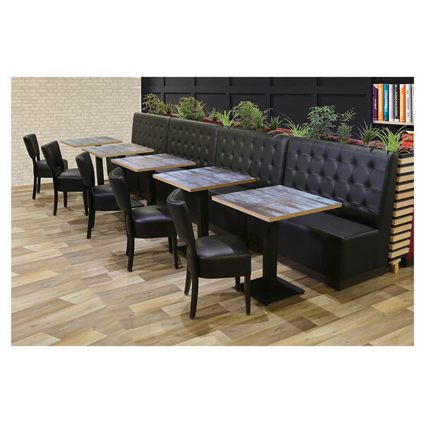 Stoel | TARA | Kunstleer/Hout | Black | Wengé Frame | Indoor | 430x560x830(h)mm