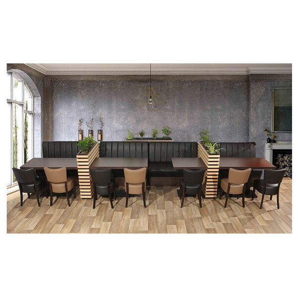 Stoel | TARA | Kunstleer/Hout | Black | Wengé Frame | Indoor | 430x560x830(h)mm