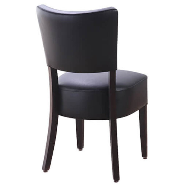 Stoel | TARA | Kunstleer/Hout | Black | Wengé Frame | Indoor | 430x560x830(h)mm