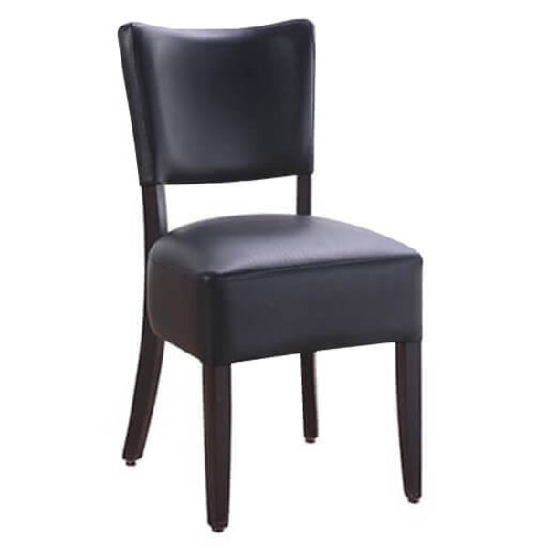 Stoel | TARA | Kunstleer/Hout | Black | Wengé Frame | Indoor | 430x560x830(h)mm