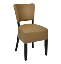 HC Stoel | TARA | Kunstleer/Hout | Taupe | Wengé Frame | Indoor | 430x560x830(h)mm 