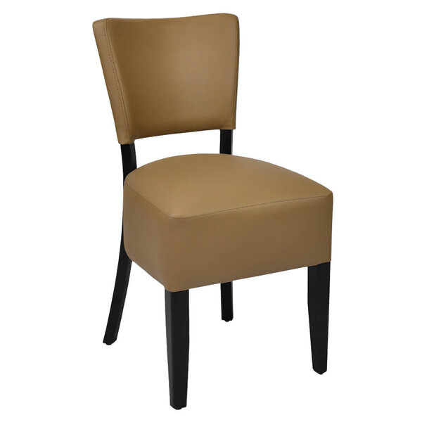 Stoel | TARA | Kunstleer/Hout | Taupe | Wengé Frame | Indoor | 430x560x830(h)mm