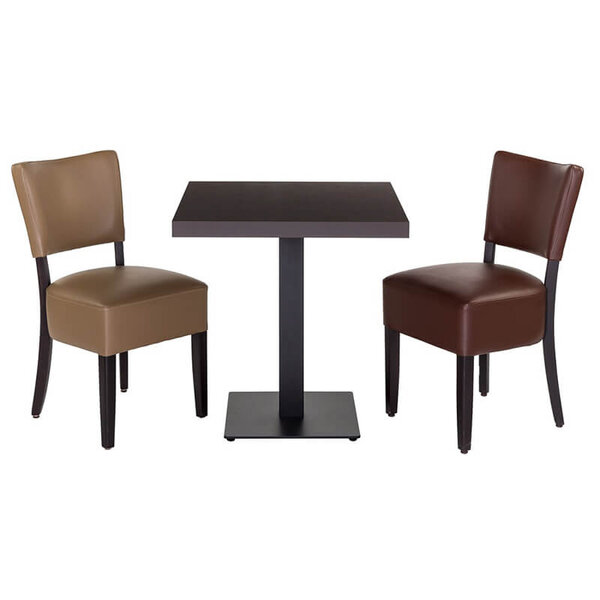 Stoel | TARA | Kunstleer/Hout | Taupe | Wengé Frame | Indoor | 430x560x830(h)mm