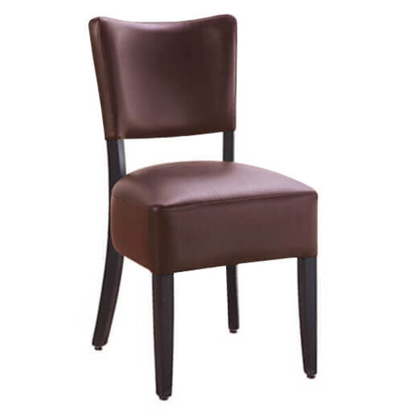 Stoel | TARA | Kunstleer/Hout | Brown | Wengé Frame | Indoor | 430x560x830(h)mm