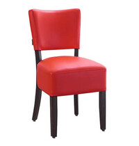HC Stoel | TARA | Kunstleer/Hout | Red | Wengé Frame | Indoor | 430x560x830(h)mm 