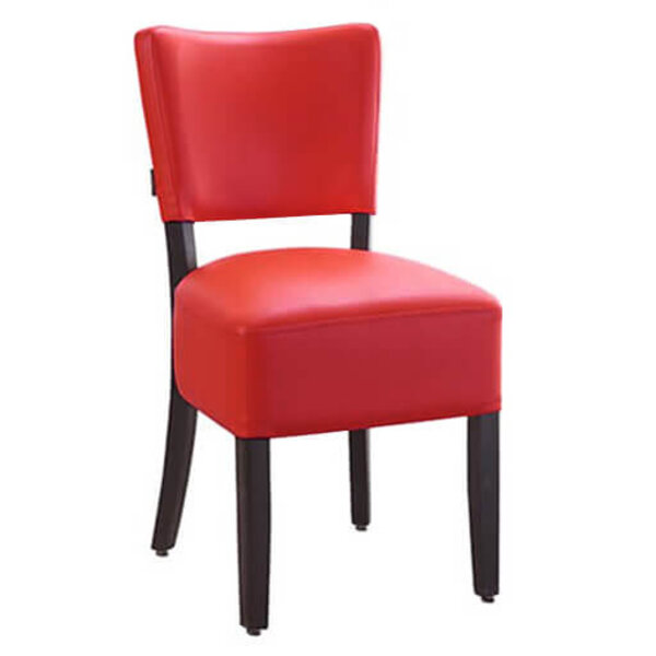 Stoel | TARA | Kunstleer/Hout | Red | Wengé Frame | Indoor | 430x560x830(h)mm