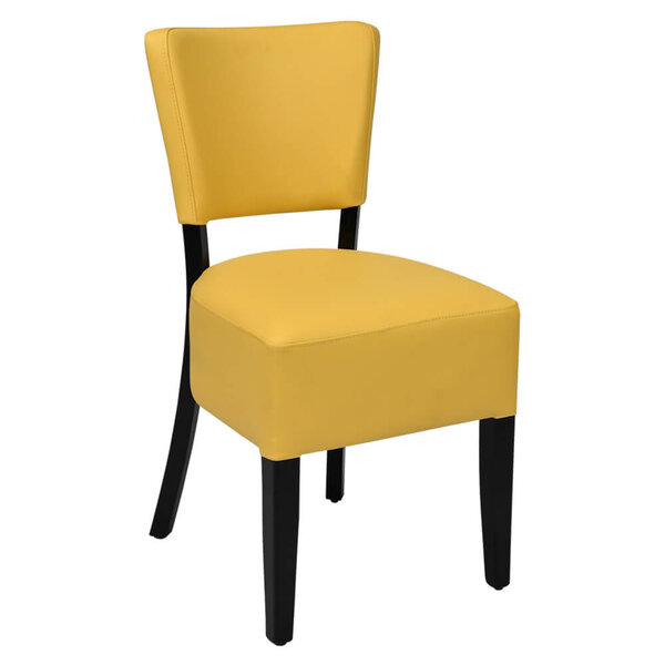 Stoel | TARA | Kunstleer/Hout | Mustard | Wengé Frame | Indoor | 430x560x830(h)mm
