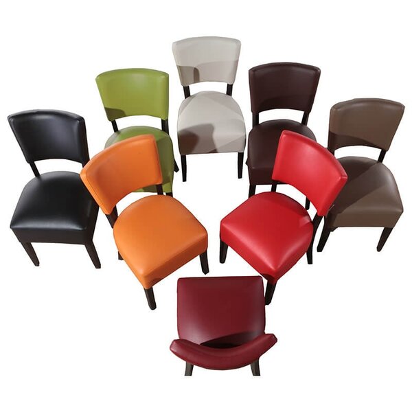 Stoel | TARA | Kunstleer/Hout | Orange | Wengé Frame | Indoor | 430x560x830(h)mm