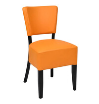 HC Stoel | TARA | Kunstleer/Hout | Orange | Wengé Frame | Indoor | 430x560x830(h)mm 