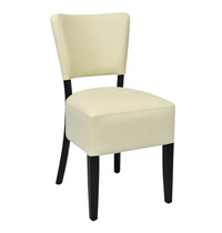 HC Stoel | TARA | Kunstleer/Hout | Creme | Wengé Frame | Indoor | 430x560x830(h)mm 