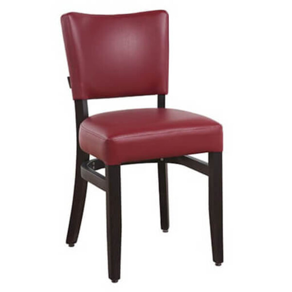 Stoel | TARA | Kunstleer/Hout | Bordeaux | Wengé Frame | Indoor | 430x560x830(h)mm