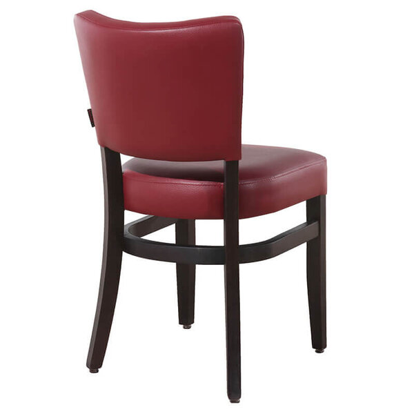 Stoel | TARA | Kunstleer/Hout | Bordeaux | Wengé Frame | Indoor | 430x560x830(h)mm