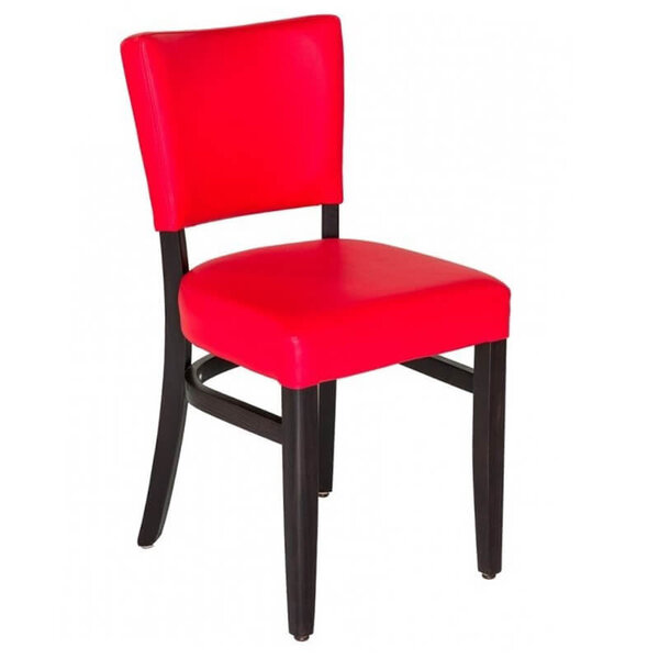 Stoel | TARA | Kunstleer/Hout | Red | Wengé Frame | Indoor | 430x560x830(h)mm
