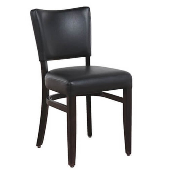 Stoel | TARA | Kunstleer/Hout | Black | Wengé Frame | Indoor | 430x560x830(h)mm