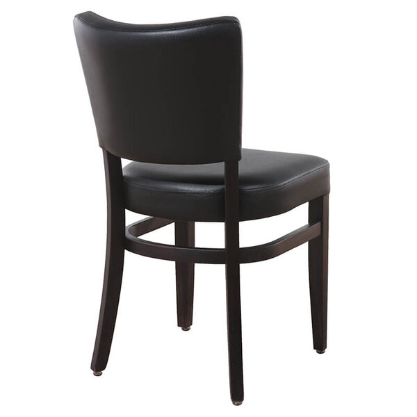 Stoel | TARA | Kunstleer/Hout | Black | Wengé Frame | Indoor | 430x560x830(h)mm