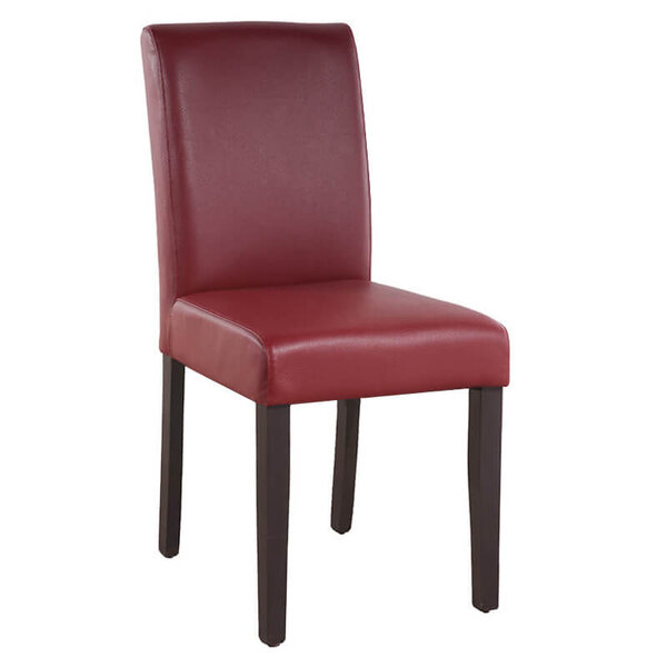 Stoel | MABEL | Kunstleer/Hout | Bordeaux | Wengé Poten | Indoor | 450x590x900(h)mm