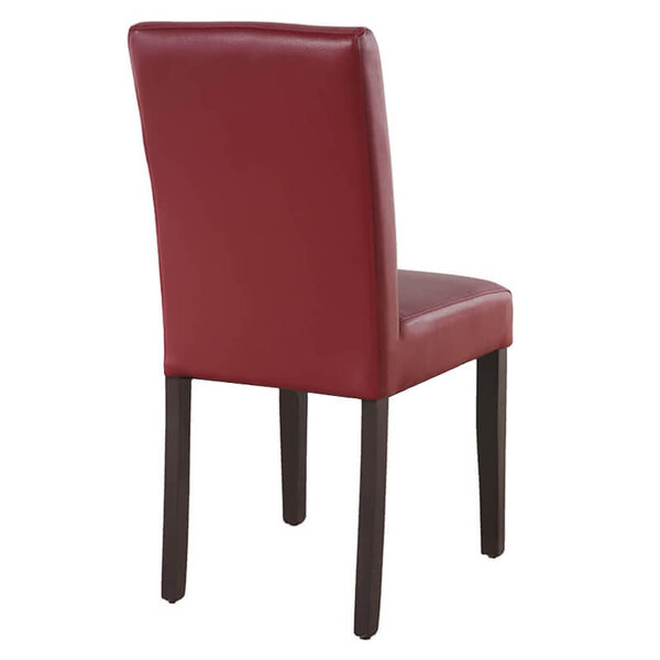 Stoel | MABEL | Kunstleer/Hout | Bordeaux | Wengé Poten | Indoor | 450x590x900(h)mm