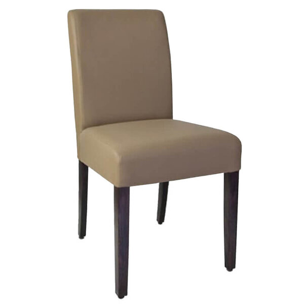 Stoel | MABEL | Kunstleer/Hout | Taupe | Wengé Poten | Indoor | 450x590x900(h)mm