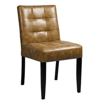 HC Stoel | DEX | Kunstleer/Hout | Ary Cognac | Wengé Poten | Indoor | 480x480x880(h)mm 