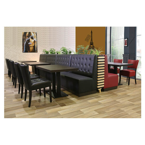 Stoel | DEX | Kunstleer/Hout | Black | Wengé Poten | Indoor | 480x480x880(h)mm