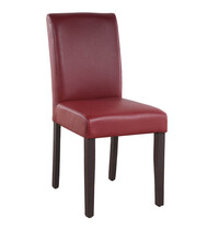 HC Stoel | BASIC | Kunstleer/Hout | Bordeaux | Wengé Poten | Indoor | 430x570x920(h)mm 