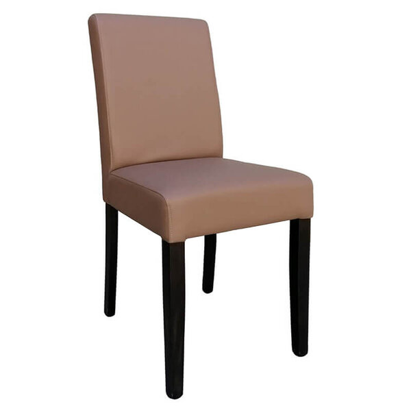 Stoel | BASIC | Kunstleer/Hout | Taupe | Zwarte Poten | Indoor | 430x570x920(h)mm
