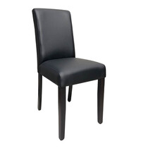 HC Stoel | BASIC | Kunstleer/Hout | Black | Zwarte Poten | Indoor | 430x570x920(h)mm 