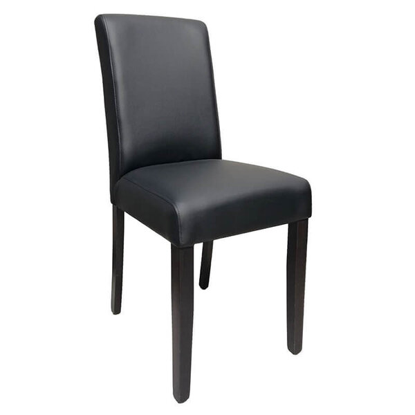 Stoel | BASIC | Kunstleer/Hout | Black | Zwarte Poten | Indoor | 430x570x920(h)mm