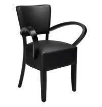 HC Stoel | TARA | Kunstleer/Hout | Black | Wengé Frame | Indoor | 530x560x830(h)mm 