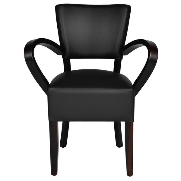 Stoel | TARA | Kunstleer/Hout | Black | Wengé Frame | Indoor | 530x560x830(h)mm