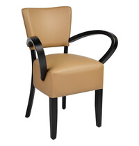 HC Stoel | TARA | Kunstleer/Hout | Taupe | Wengé Frame | Indoor | 530x560x830(h)mm 