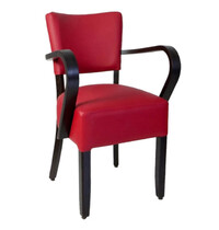 HC Stoel | TARA | Kunstleer/Hout | Dark Red | Wengé Frame | Indoor | 530x560x830(h)mm 