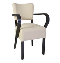 HC Stoel | TARA | Kunstleer/Hout | Creme | Wengé Frame | Indoor | 530x560x830(h)mm 