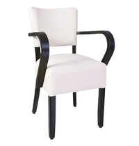 HC Stoel | TARA | Kunstleer/Hout | White | Wengé Frame | Indoor | 530x560x830(h)mm 