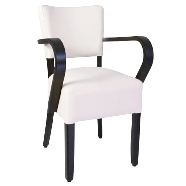 Stoel | TARA | Kunstleer/Hout | White | Wengé Frame | Indoor | 530x560x830(h)mm